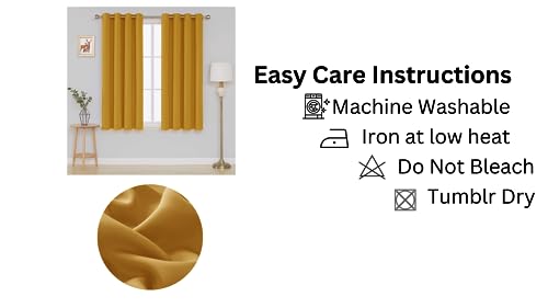 Ev Dekor® EVCRTN01 Thermal Blackout Curtains for Bedroom Offices, Hotels Windows 66"(167cm) Wide X 54"(137cm) Long, Ochre - Image 4