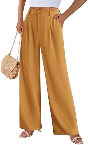 PRETTYGARDEN Wide Leg Pants for Women Trendy 2026 Fall High Waisted Business Casual Outfits Work Pant Trousers