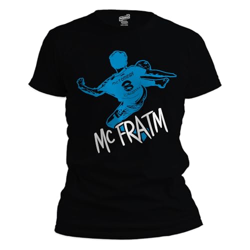 Vestipassioni T-Shirt MC FRATM Tommy 8 Neapel personalisierbar T-Shirt für Fans mit Wappen Geschenk Supporter und Ultras Schwarz S