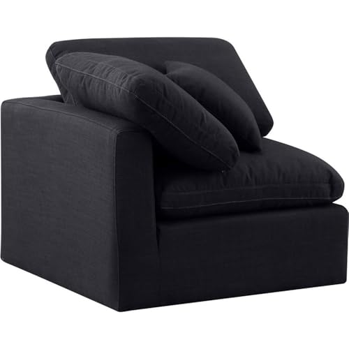 Sillón contemporáneo plegable lino Negro miniatura 4
