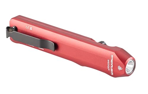 Image of Streamlight 88814 Wedge 1,000-Lumen Max 300-Lumen Standard 1,200-Candela Flat Everyday Carry Flashlight, Includes USB-C Cable and Lanyard, Red