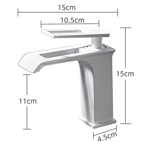 Mitigeur de lavabo cascade à installation facile avec commande eau chaude froide - 2