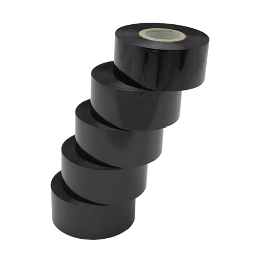 5 Rollos Cinta Negra para Impresora Hot Stamp 3cm x 100m miniatura 1