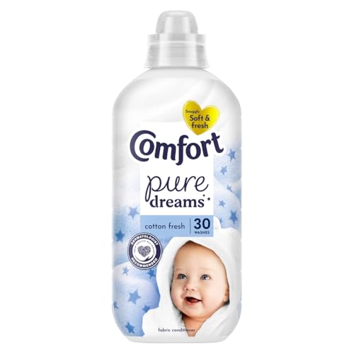 Comfort Pure Dreams Cotton Fresh Fabric Conditioner Dermatologist-Recommended Gentle Next to Sensitive Skin 30 washes (900 ml)
