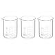 PATIKIL 3Stk 50ml Niedrig Form Glasbecher 3.3 Borosilikatglas Skalierte Bedruckte Messbecher mit Ausguss für Küche Labor Flüssigkeiten