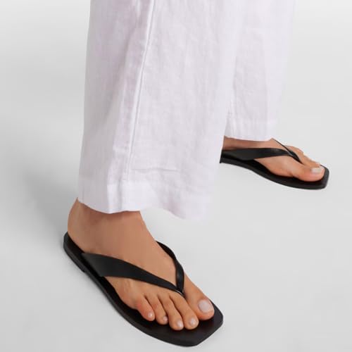 Flip Flops for Women Comfortable Square Toe Casual Beach Thong Sandals Slip On Dressy Flats Summer Outdoor Slides Shoes3