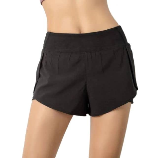 utospoSport Short Pants,Women Running Shorts 2-in-1 with Pocket Wide Waistband Coverage Layer Liner Lounging Sport Yoga Leggings Fitness Workout Athletic Gym Home Sportswear, 1859 - XL - Black