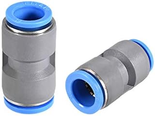 sourcing map Straight Push to Connector Reducer Fitting 8mm to 6mm Quick Release Pneumatic Connector Plastic Union Pipe Tube Fitting Grey 2Pcs