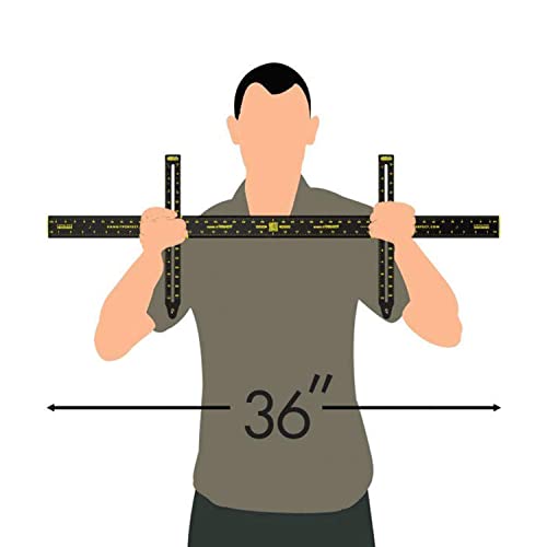 Image of Hang It Perfect Picture Hanging Tool,Picture Frame Wall Hanging Tool with Level, Wall Picture Hanger Mounting Tool,36 inch-Black