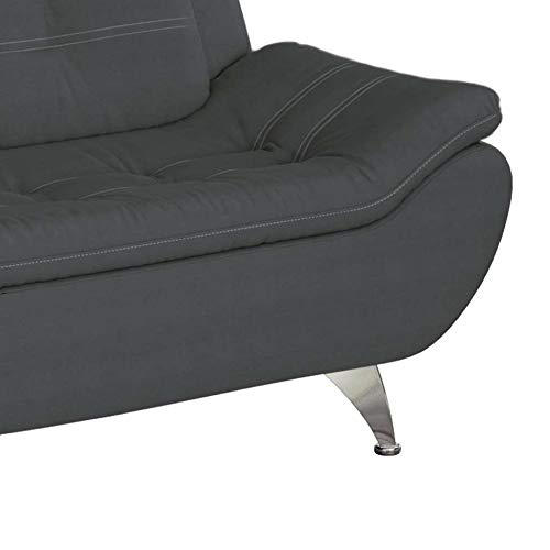 Sofá 3 Lugares New Passion Suede Cinza