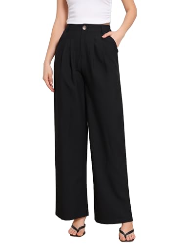 Allegra K Wide Leg Pants for Women's High Elastic Waisted Office Work Trousers Pant Business Casual Outfits