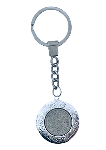 Year 1954 British Sixpence Coin Keyring, 70th Birthday Gift, Sixpence Keychain, Lucky Coin, Sixpence Keepsake