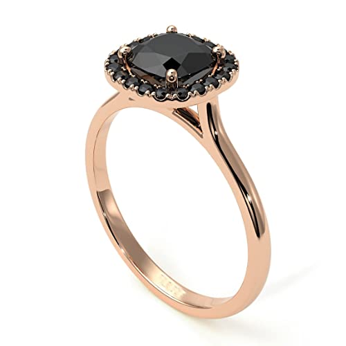 Joyería de Moda en Oro Rosa de 18k Anillo Halo con Acabados de Alta Precisión y Brillo