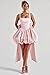 Kncpti Women's Homecoming Dresses with Bow Mini Causal Dress Short A-line Prom Dress Cocktail Evening Pary Gown Fuchsia XS