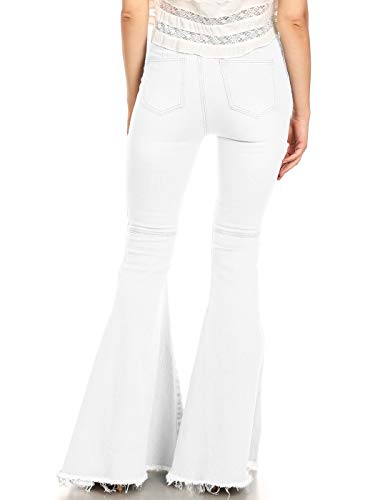 Anna-Kaci Women's Fashion High Waist Long Denim Bell Bottom Jeans Flared Pants3