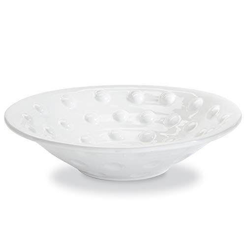 Mud Pie Raised Dot Centerpiece Serving Bowl, white, 3 1/2
