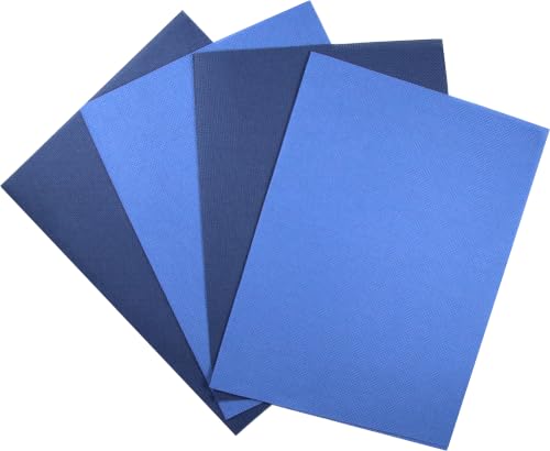Image of KCS 4 /6 pc of 12 inch x 18 inch(30cmx45cm) 16 Count Cotton Aida Cloth Cross Stitch Fabric (4 pc,Jeans Blue+Navy Blue)