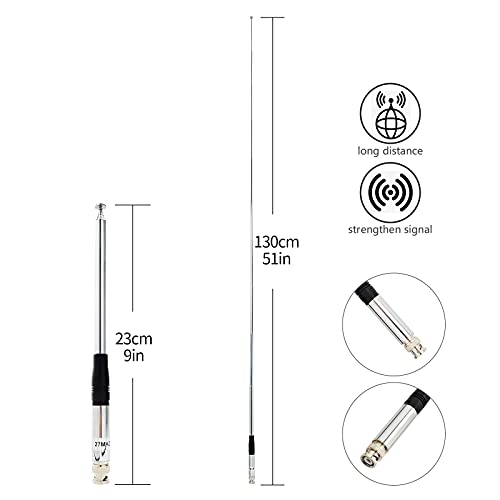 HYSHIKRA 27Mhz 11meter 51inches BNC Telescopic CB Antenna for Cobra HH50WXST HH50 MRHH350FLT C75WXST HH38WXST Midland 75-822 75-785 MHS75 Uniden BC75XLT PRO401HH by HYSHIKRA - Used condition - Image 5