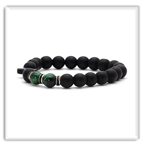Image of Xusamss Fashion 8MM Matte Agate Beads Bracelet Cross Elastic Bracelet,7 1 /2 Wrist