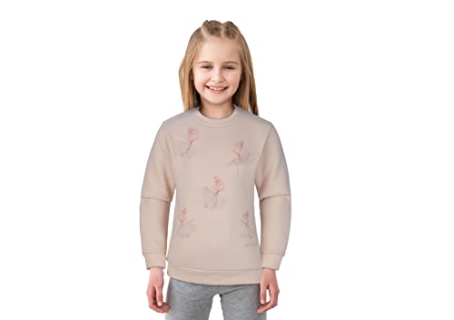 Image of Gini & Jony Girls Pink Printed Fleece Full Sleeves Sweat Shirt