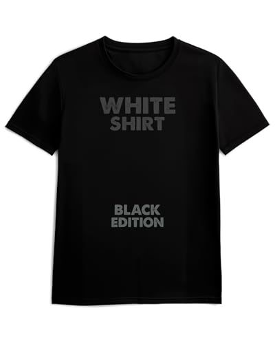 Panorama Camiseta de Manga Corta - White Shirt Black Edition - Talla S Color Negro - 100% Algodón - Regalos Originales - Camisetas Graciosas - Ropa Unisex para Hombre y Mujer - Regalo Divertido