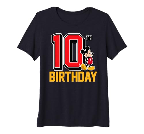 T-shirt Mickey Disney 10 ans premium en coton pour anniversaire d'enfant