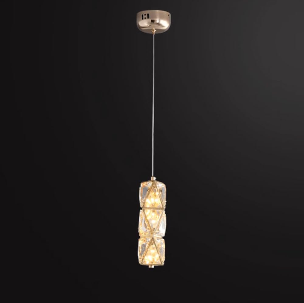 Lustre en cristal suspendu chic et moderne avec longue bande LED dorée de prestige