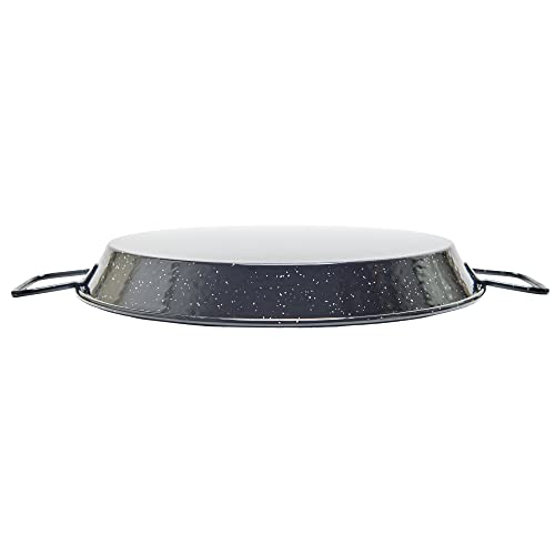 La Ideal Enamelled Steel Paella Pan, Black, 36 cm
