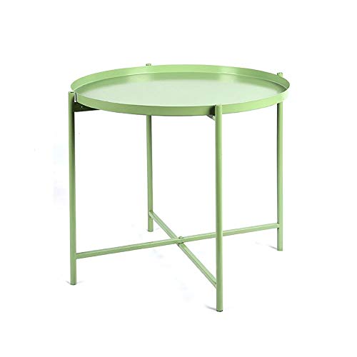 CHENJIU Folding Metal Side Table Waterproof Small Coffee Table Sofa Si CHENJIU Folding Metal Side Table Waterproof Small Coffee Table Sofa Si