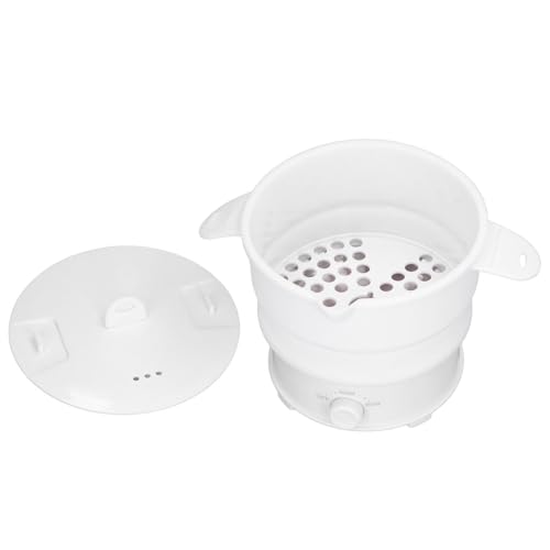 Electric Hot Pot, Multifunktionaler 1,2L Kochtopf Faltbarer Elektrischer Reisekocher Elektrischer Hot Pot Faltbar mit Dampfgitter für vielseitige Anwendungen zu Hause und unterwegs