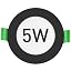 5w Black, Diameter Ø95mm, Cutout Ø75-85mm