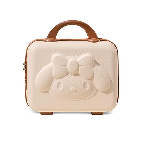 Balakaka Neceser Maleta Viaje Rigido con Asa y Cremallera, Neceser de Viaje Duro para Maleta, ABS Estuche de Cosméticos con Cerradura de Combinación para Mujer Blanco Roto