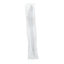 Vegware Compostable CPLA White Plastic Knife, Case of 1000, Individually Wrapped Disposable Knives, Renewable Material Made from Plants, Sturdy and Strong, Hot or Cold Applications