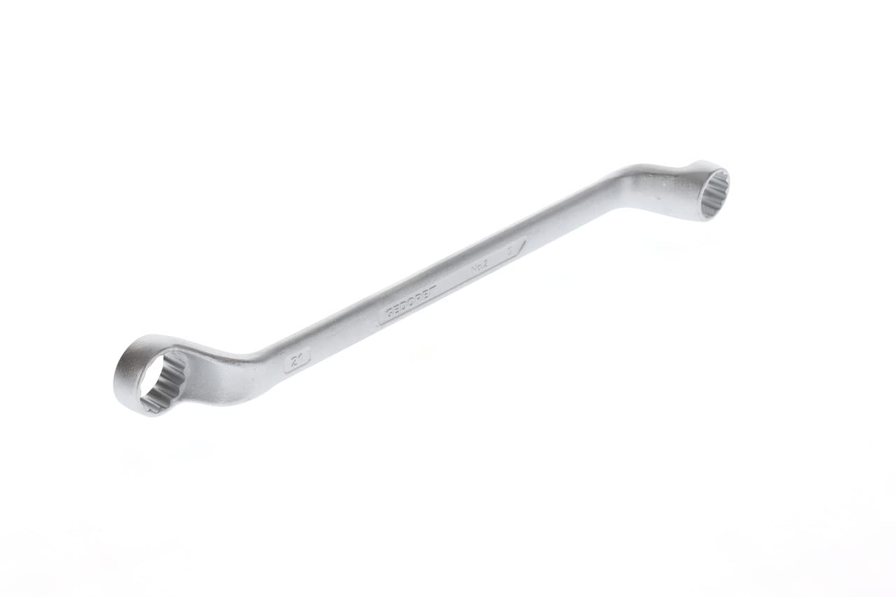 GEDORE Double-ended ring spanner, AF 18+21 mm, Offset, 5° angled, Slender, Bi-hex, UD profile, Spanner, 2 18X21