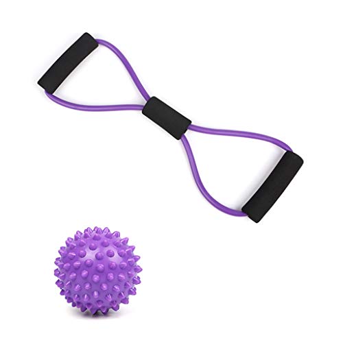 LIQIN Yoga Yoga Rally Back Trainer Elastic Elastic Rope Household Shoulder Neck Stretch Belt Fitness Equipment Exercise Arm (Color : Purple)