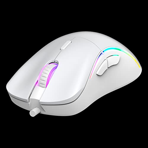 Image of ZEUS GAMDIAS Mechanical Gaming White Keyboard and Mouse Combo Wired RGB LED Backlit 60% & 12800 DPI Ergonomic Mouse for Windows PC Desktop Gamers & Large Mouse Mat ( Tenkeyless Keyboard Mouse Set)