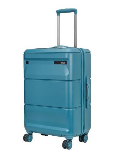 Image of Safari Cosmic Medium 8 Wheels 66cm Check-in Trolley Bag Hard Case Polycarbonate 360 Degree Wheeling System Luggage, Anti-Theft Zipper, Trolley Bags for Travel, Suitcase for Travel, Harbor Blue