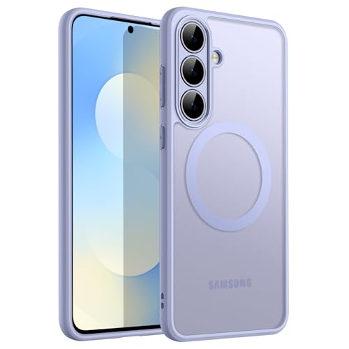 Image of JETech Magnetic Cover Case for Samsung Galaxy S25 FE, Compatible with MagSafe, Translucent Matte Back Shockproof Phone Cover (Icyblue)