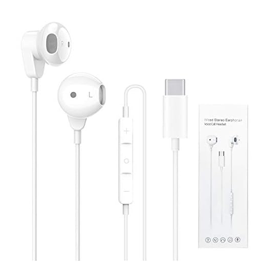 Auriculares USB Tipo C In-Ear Sonido Estéreo USB C Auriculares con Micrófono y Control, Tipo C Earphones Headphones Compatible con Huawei P40/Mate40, Pad Pro, Google Pixel 4XL, Samsung Galaxy S20
