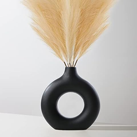 Ceramic Vase ,Oval Vase for Flower, Modern Minimalism Fashionable Vase ,for Home Fireplace Bedroom Kitchen Living Room Office Wedding Holiday Decor Cover