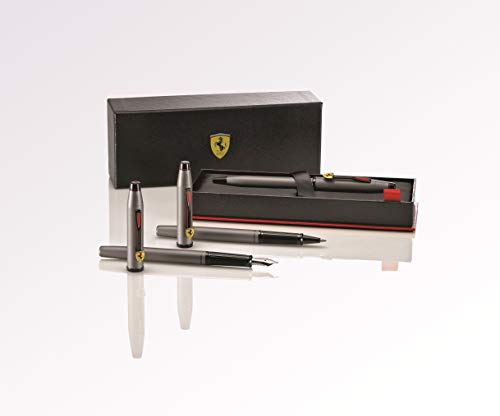Image of Cross Century II Collection for Scuderia Ferrari Titanium Gray Satin Lacquer w /Polished Black PVD Appointments Ballpoint Pen
