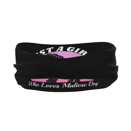Just A Girls Who Loves Maltese Dog Adjustable Sports Headband Moisture Wicking Sweatband for Running Workout3