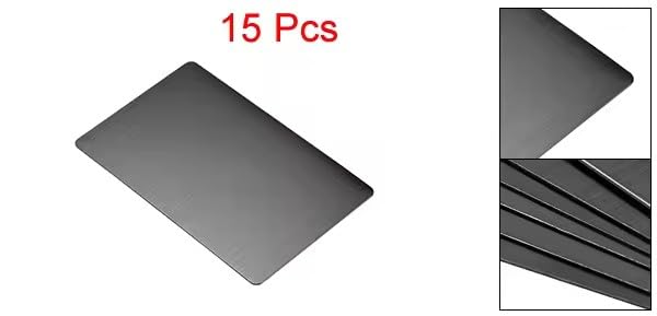 15Pcs Thick 0.4mm Stainless Steel Blank Metal Card Business Card 88x53mm Plate Silver Tone (Silver Tone, 100x50x0.4mm)