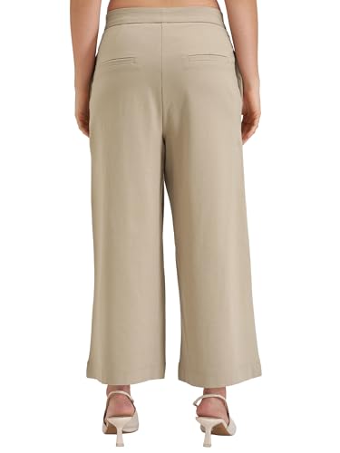 Image of Tokyo Talkies Wide Leg Relaxed fit Cullotes |Ultra Soft, Elasticated, High Waist, Wrinkle Free Trousers |All Day Wear