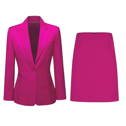 Fuschia Skirt Suit Set for Women Blazer Sets Women 2 Piece Outfits Womens Suits 2 Piece Set Business 16