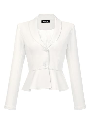 Allegra K Cropped Blazer for Women's Work Lapel Collar Long