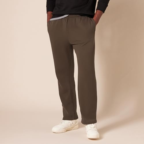 Image of Amazon Essentials Men's Relaxed Straight Leg Fleece Open Bottom Sweatpant (Available in Big & Tall)