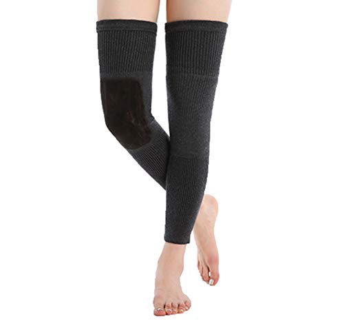 Women Teen Girls Super Long Fleece Knee Padded Leg Warmer Winter Stretchy Warm Knee Braces Leg Sleeves Support Protector Over-Knee Socks Legging for Snow Skiing Dance Yoga Cycling Camping Arthritis4