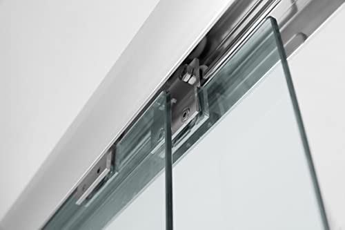 Yelna Glass Shower Doors 56-60 In. X 72 In.,Chrome Sliding Adjustable Semi Frameless Shower Doors, Certified Thick Clear Clear Tempered Glass, 304 Stainless Steel Hardware, Chrome #TOP3
