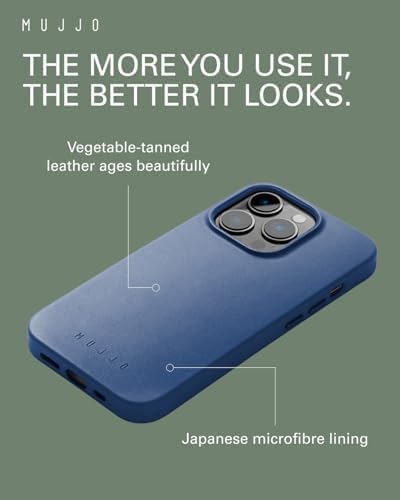 Miniatura 5 de Mujjo Funda completa de cuero para iPhone 14 Pro Max con MagSafe (negro)